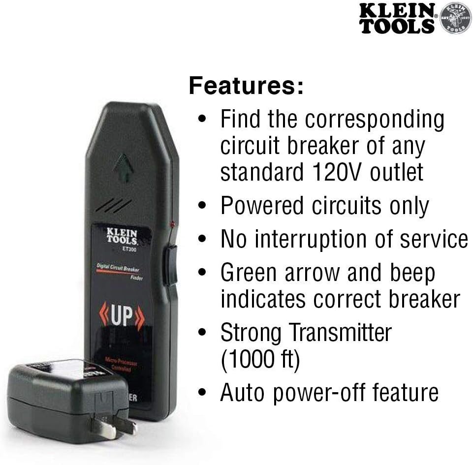 Klein Tools ET300 Circuit Breaker Finder, Finds Electrical Circuit Breaker of 120V Standard Electrical Outlet