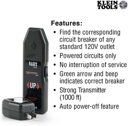 Klein Tools ET300 Circuit Breaker Finder, Finds Electrical Circuit Breaker of 120V Standard Electrical Outlet