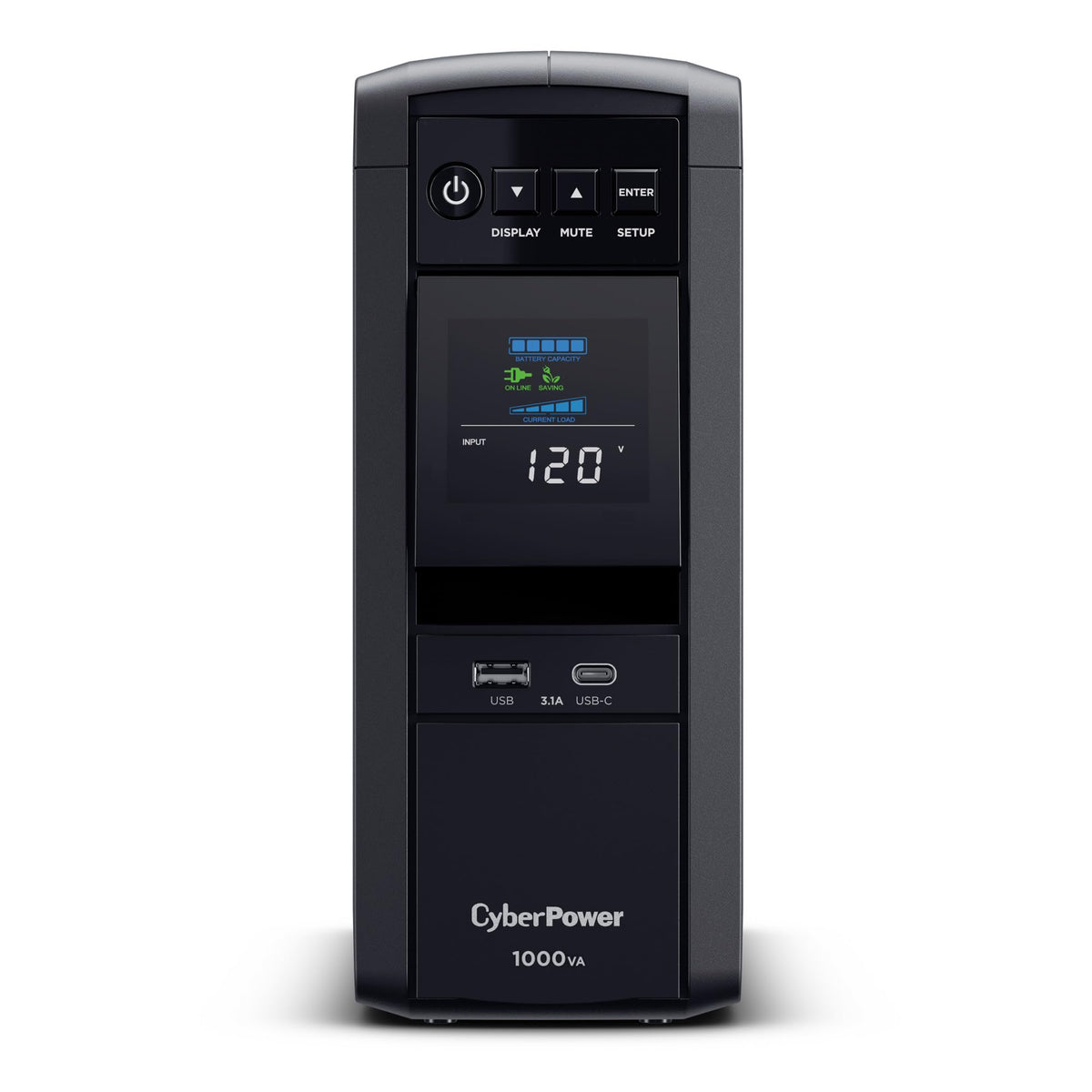 CyberPower CP1500PFCLCD PFC Sinewave UPS Battery Backup and Surge Protector, 1500VA/1000W, 12 Outlets, AVR, Mini Tower, UL Certified