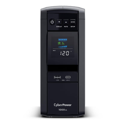 CyberPower CP1500PFCLCD PFC Sinewave UPS Battery Backup and Surge Protector, 1500VA/1000W, 12 Outlets, AVR, Mini Tower, UL Certified