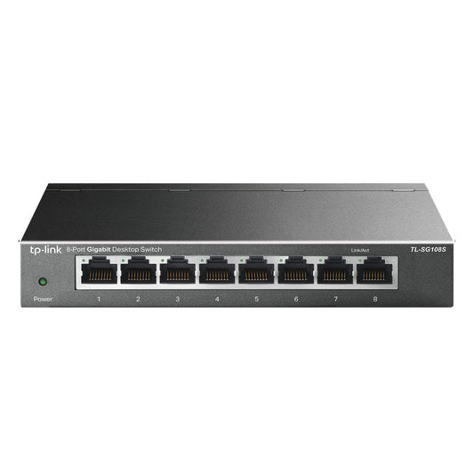 TP-Link TL-SG108S 8 Port Gigabit Ethernet Switch | Desktop/Wall-Mount | Plug & Play | Fanless | Sturdy Metal | 3 Year Manufacturer Warranty | 802.1p/DSCP QoS & IGMP Snooping | Compact Design