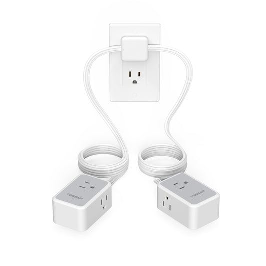 TESSAN Small Flat Plug Power Strip, Ultra Thin Extension Cord 5 ft, 3 AC Outlets with 3 USB Ports (1 USB C), Multiple Wall Outlet Extender for Cruise Travel Office School Dorm Room Essentials