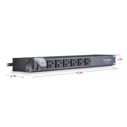 CyberPower CPS1215RMS Surge Protector, 120V/15A, 12 Outlets, 15 ft Power Cord, 1U Rackmount