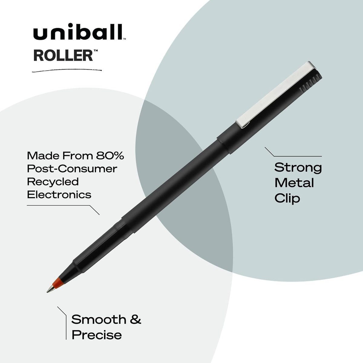uniball Roller Rollerball Pens, Micro Point (0.5mm), Red