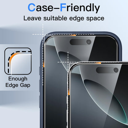 JETech Privacy Screen Protector for iPhone 15 6.1-Inch, Anti-Spy Tempered Glass Film with Easy Installation Tool, 2-Pack