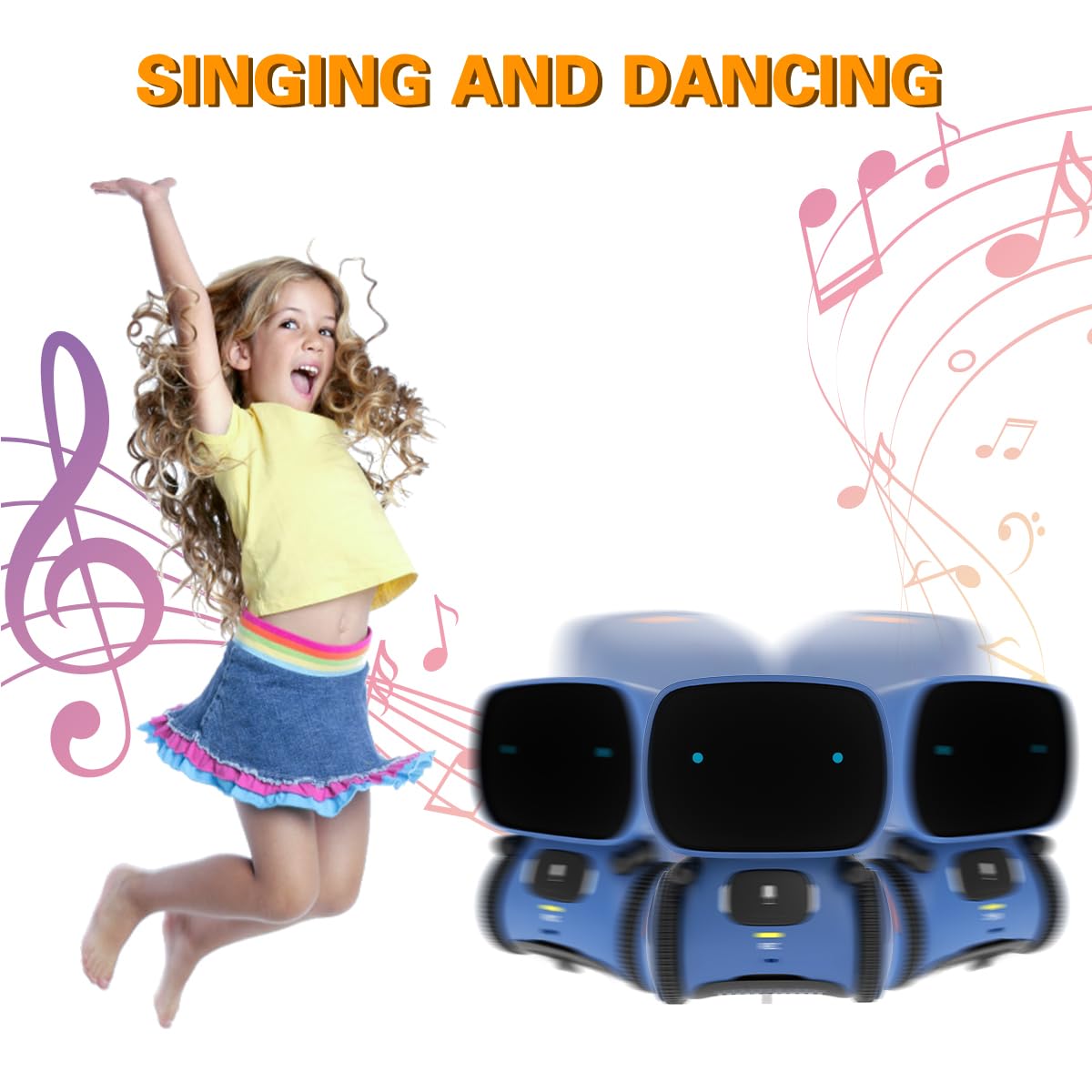 98K Robot Toys for Girls and Boys Rechargeable, Touch and Voice Control Robots Interactive Talking Smart Partner and Teacher with Singing, Dancing, STEM Toy Gifts for Kids Age 3 and Up