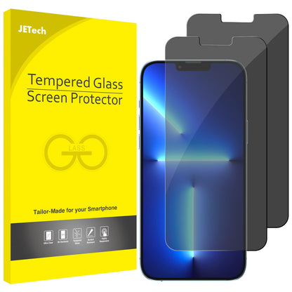 JETech Privacy Screen Protector for iPhone 17e (2026) / iPhone 16e / iPhone 13/13 Pro, Anti Spy Tempered Glass Film, 6.1-Inch Display, 2-Pack