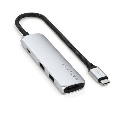 Satechi USB C Hub Multiport Adapter, USB C Docking Station with 4K HDMI, 60W USB C PD Charging, 2 USB-A, for MacBook Pro/Air M1 M2 M3, Dell, HP, Surface, Lenovo - Space Gray