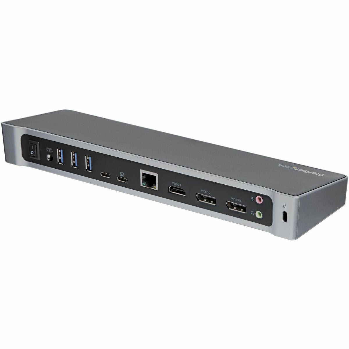 StarTech.com USB-C Triple Monitor Docking Station for MacBook Pro / Air M1 M2 M3 M4 & Windows, Universal 4K HDMI DP Dock, Thunderbolt Compatible, 100W Laptop Charging - TAA, Black, Silver