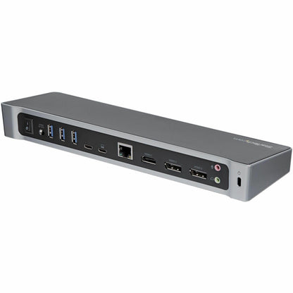 StarTech.com USB-C Triple Monitor Docking Station for MacBook Pro / Air M1 M2 M3 M4 & Windows, Universal 4K HDMI DP Dock, Thunderbolt Compatible, 100W Laptop Charging - TAA, Black, Silver