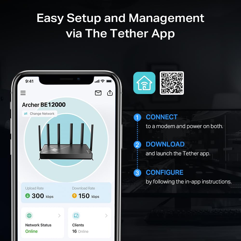 TP-Link AXE5400 Tri-Band WiFi 6E Router (Archer AXE75), 2025 PCMag Editors' Choice, Gigabit Internet for Gaming & Streaming, New 6GHz Band, 160MHz, OneMesh, Quad-Core CPU, VPN & WPA3 Security