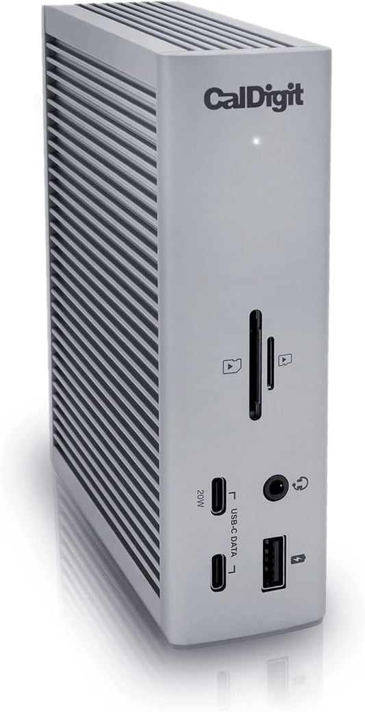 CalDigit TS4 18 Port Thunderbolt 4 Dock, 98W Charging, 3X TBT4 (40Gb/s), 3X USB-C + 5X USB-A (10Gb/s), 2.5GbE LAN, 8K@30Hz or 2X 6K@60Hz Displays, Mac/Windows/Chrome, Space Gray, 0.8m Certified Cable