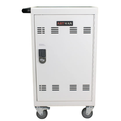 35 Device Mobile Charging Cart, Chromebooks and Laptop Computers, Locking Charging Station with Lock & Key for The Front Back Door, Surge Protection