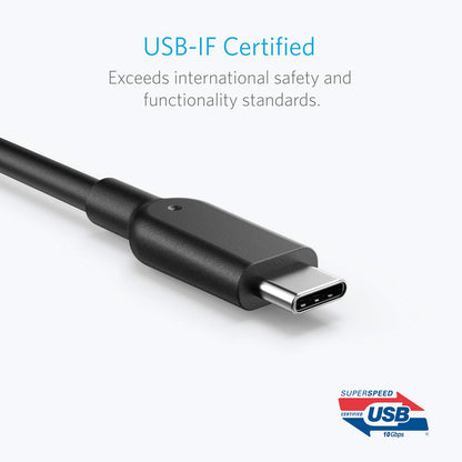 Anker Powerline II USB A to USB C Cable (3 feet (3.1 Gen 2), 10000 Mbps, Black)