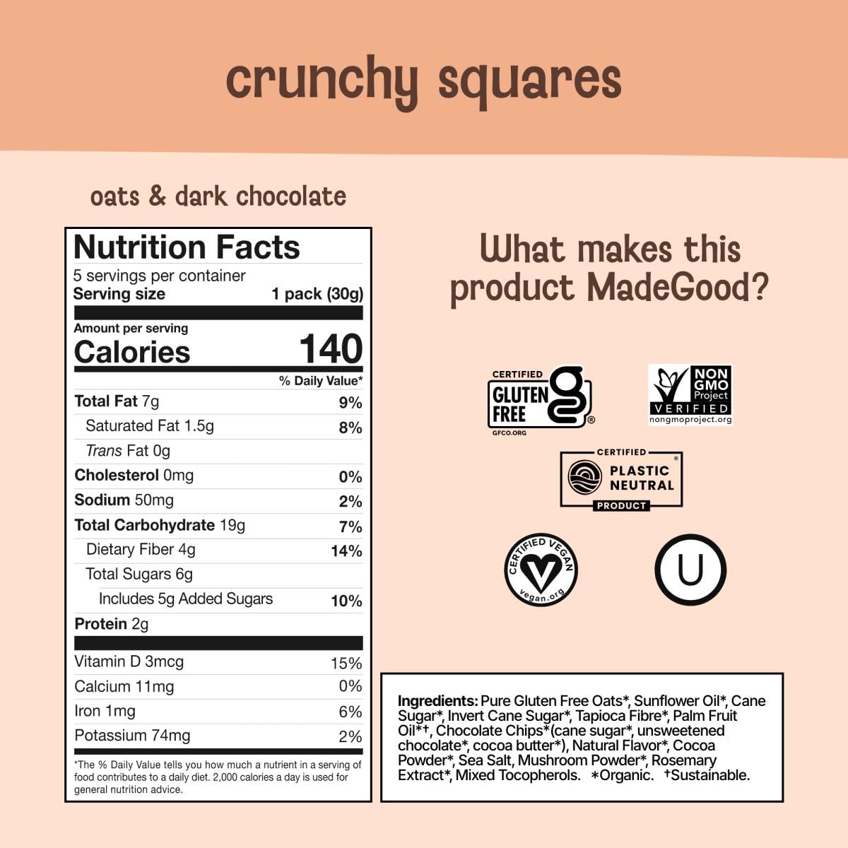 MadeGood Granola Variety Pack, Crunchy Squares, Bites, Bars, and Morning Bars for Breakfast and Healthy Snacking, Organic and Gluten Free, 36 Pack