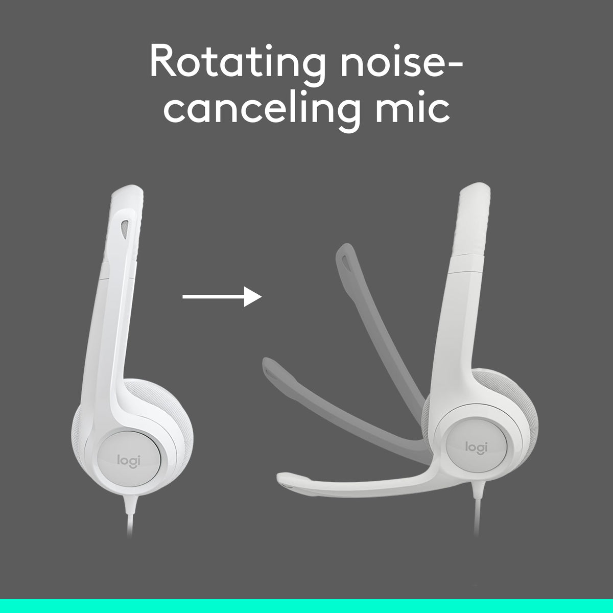 Logitech H390 Wired Headset for PC/Laptop, Stereo Headphones with Noise Cancelling Microphone, USB-A, in-Line Controls, Works with Chromebook - Black