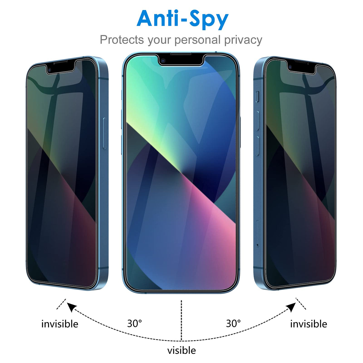 JETech Privacy Screen Protector for iPhone 17e (2026) / iPhone 16e / iPhone 13/13 Pro, Anti Spy Tempered Glass Film, 6.1-Inch Display, 2-Pack