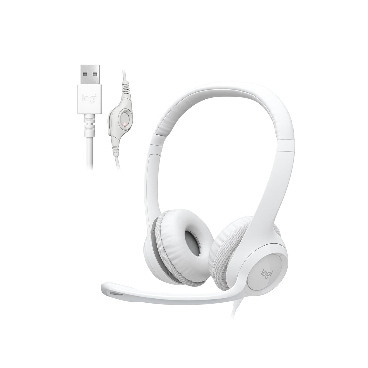 Logitech H390 Wired Headset for PC/Laptop, Stereo Headphones with Noise Cancelling Microphone, USB-A, in-Line Controls, Works with Chromebook - Black