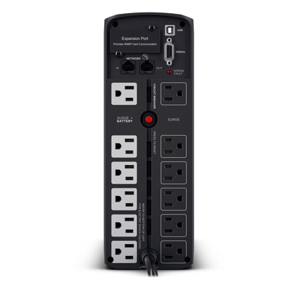 CyberPower CP1500PFCLCD PFC Sinewave UPS Battery Backup and Surge Protector, 1500VA/1000W, 12 Outlets, AVR, Mini Tower, UL Certified