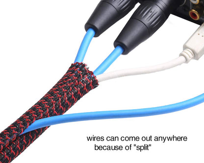 Alex Tech 10ft - 1/2 inch Cord Protector Wire Loom Tubing Cable Sleeve Split Sleeving For USB Cable Power Cord Audio Video Cable – Protect Cat From Chewing - Black