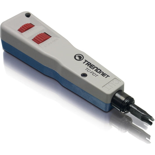 TRENDnet Punch Down Tool With 110 And Krone Blade, Insert & Cut Terminations In One Operation, Precision Blades Are Interchangeable & Reversible, Network Punch Tool, Grey, TC-PDT