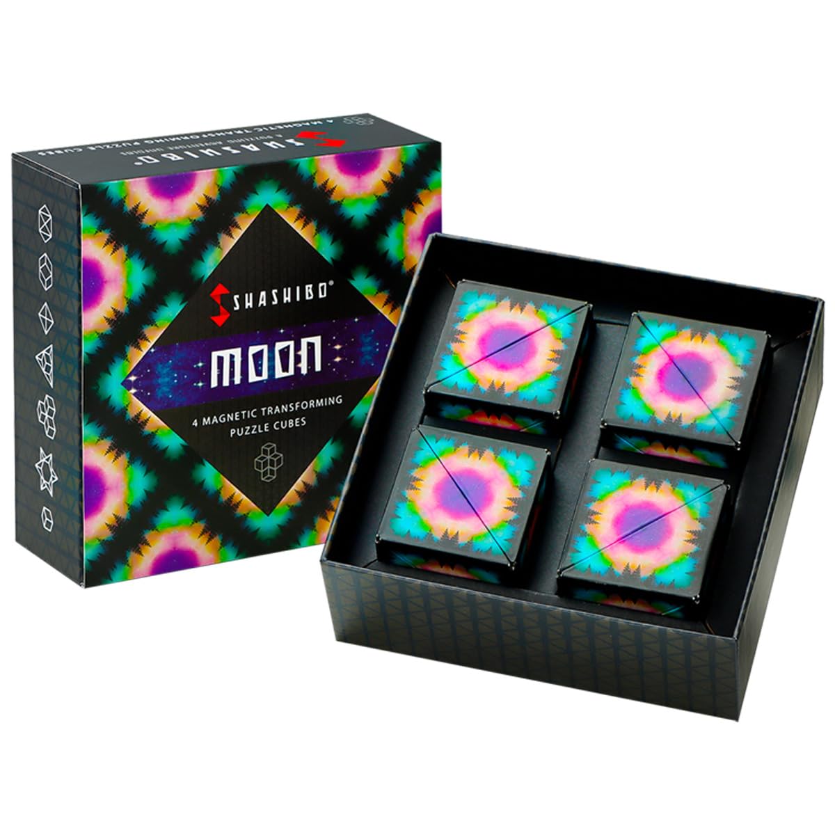 Shashibo Shape Shifting Box - Award-Winning STEM Fidget Toy with Ultra Strong Magnets - Puzzle Cube Transforms Into 100+ Shapes, Perfect Sensory Gift for Kids, Teens, and Adults (Spaced Out)
