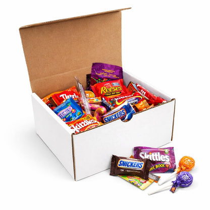 Gift A Snack - Fathers Day Treats Snack Box Variety Pack Care Package + Greeting Card (40 Count) Birthday Sweet Treats Gift Basket, Candies Chips Crackers Bars Office Food Assortments & Variety Gifts