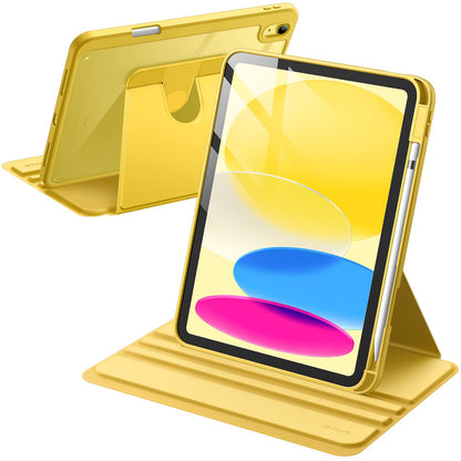 JETech Rotating Case for iPad (A16) 11th/10th Generation (2025/2022) with Pencil Holder, 360 Degree Rotation Protective Stand Cover Clear Back, Auto Wake/Sleep (Navy)