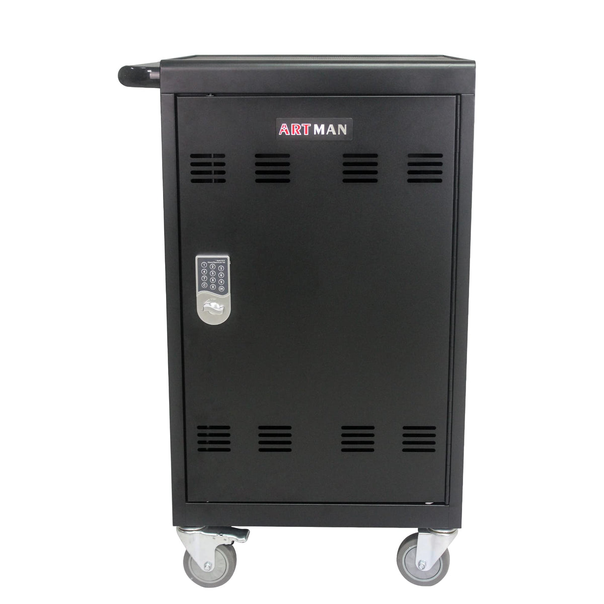 35 Device Mobile Charging Cart, Chromebooks and Laptop Computers, Locking Charging Station with Lock & Key for The Front Back Door, Surge Protection