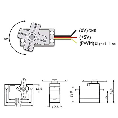 4Pcs SG90 9g Micro Servos for RC Robot Helicopter Airplane Controls Car Boat