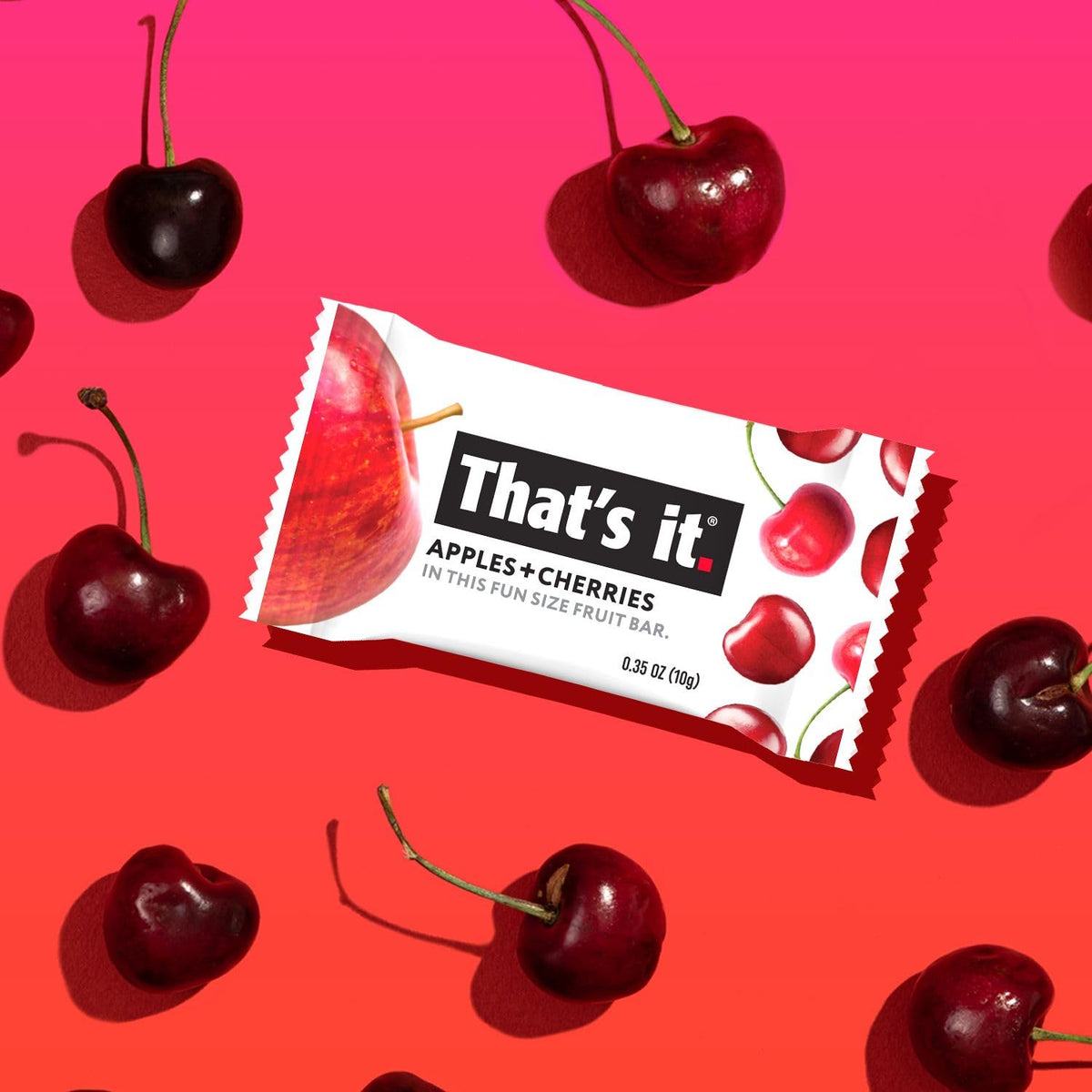 That’s it. Fun Size Fruit Bars Variety Pack (50 Pieces, 10g Each), Non-GMO, Kosher, Gluten Free, Breakfast Snacks, Allergy Friendly (Cherry-Cinnamon)