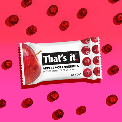 That’s it. Fun Size Fruit Bars Variety Pack (50 Pieces, 10g Each), Non-GMO, Kosher, Gluten Free, Breakfast Snacks, Allergy Friendly (Cherry-Cinnamon)