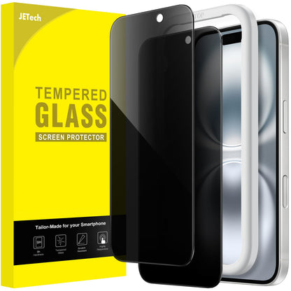 JETech Privacy Screen Protector for iPhone 15 6.1-Inch, Anti-Spy Tempered Glass Film with Easy Installation Tool, 2-Pack