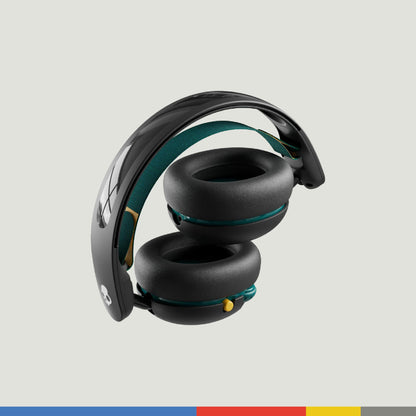 Skullcandy Grom Wireless Headphones, Volume-Limiting Audio, Comfortable Over-Ear Fit, Designed for Kids 6+, Up to 45 Hours Battery, Backup 3.5mm AUX Cable Included with Built-in Microphone - Black