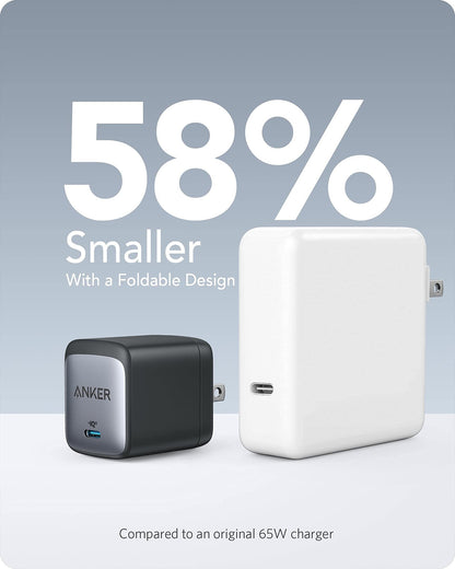 Anker Nano USB C Charger,65W GaN II PPS Fast Compact Foldable Charger for MacBook Pro, Galaxy, Dell, iPhone 17/16, iPad Pro, and More