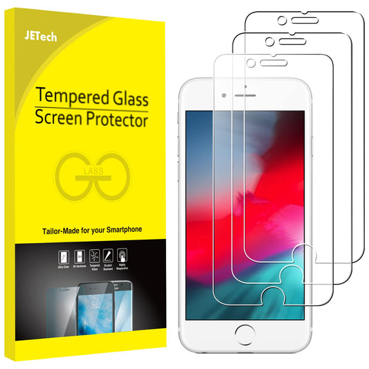 JETech Screen Protector for iPhone 17e (2026) / iPhone 16e / iPhone 14, Tempered Glass Film, 6.1-Inch Display, 3-Pack