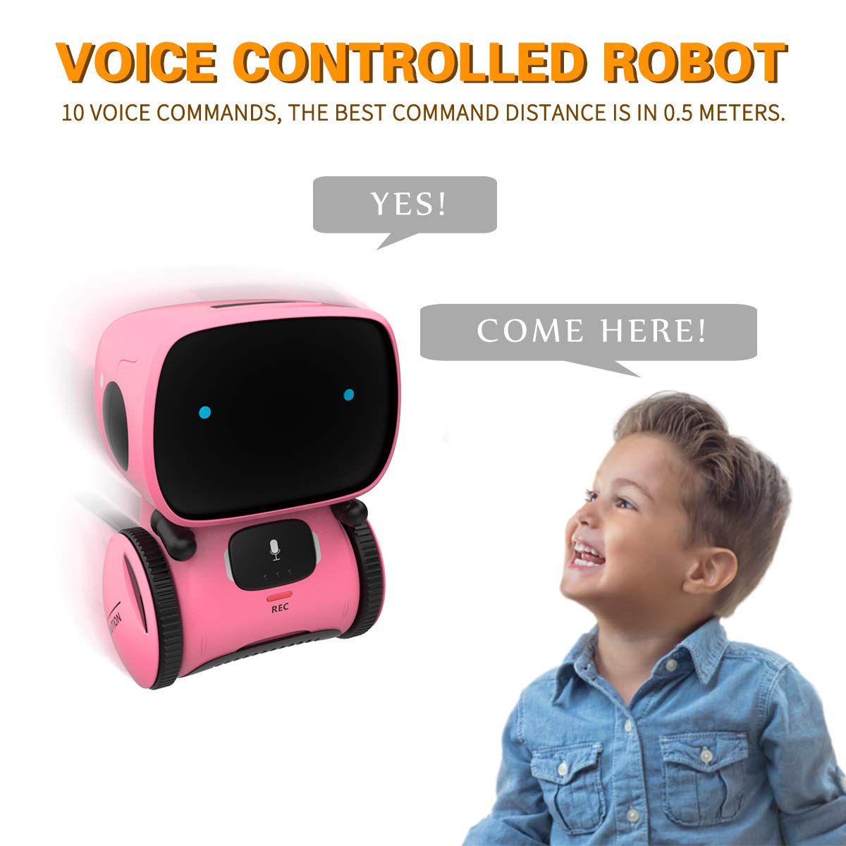 98K Robot Toys for Girls and Boys Rechargeable, Touch and Voice Control Robots Interactive Talking Smart Partner and Teacher with Singing, Dancing, STEM Toy Gifts for Kids Age 3 and Up