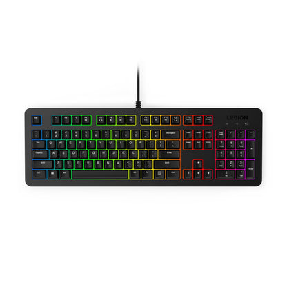 Lenovo GY40T26478 Legion K500 RGB Mechanical Gaming Keyboard, 3 ZONE Full-size Keyboard, 7 user Programmable Hot Keys; 16.8 Million Colors, 50 Million-Click Red Mechanical Keys, Detachable Palm Rest