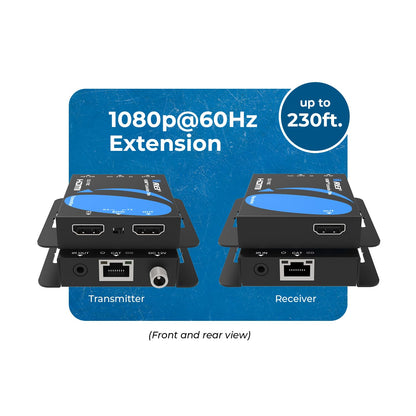 OREI 4K HDMI over Ethernet Extender Over CAT5/CAT6/CAT7, with IR Upto 164 Feet - Loop Out - 4K @ 30Hz 1080P Full HD Signal Distribution (EX-170C)