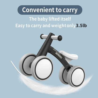SEREED Baby Balance Bike for 1 Year Old Boys Girls 12-24 Month Toddler Balance Bike, 4 Wheels Toddler First Bike, First Birthday Gifts