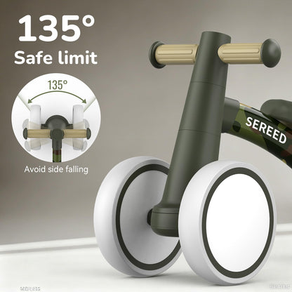 SEREED Baby Balance Bike for 1 Year Old Boys Girls 12-24 Month Toddler Balance Bike, 4 Wheels Toddler First Bike, First Birthday Gifts