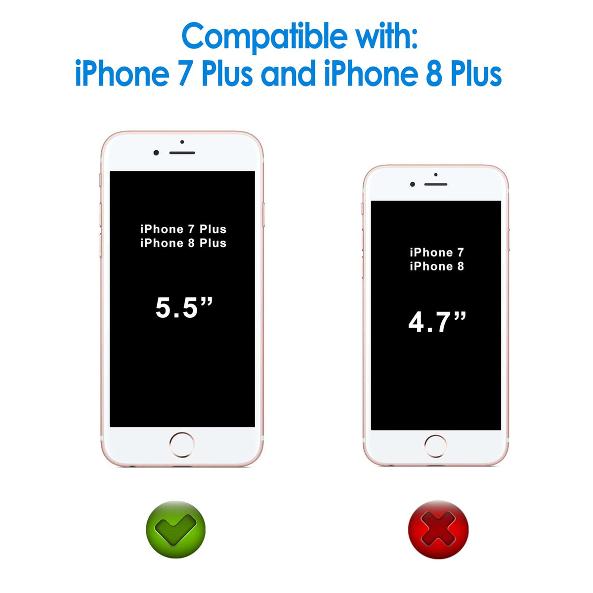 JETech Screen Protector for iPhone 8 Plus and iPhone 7 Plus 5.5-Inch, Tempered Glass Film, 2-Pack