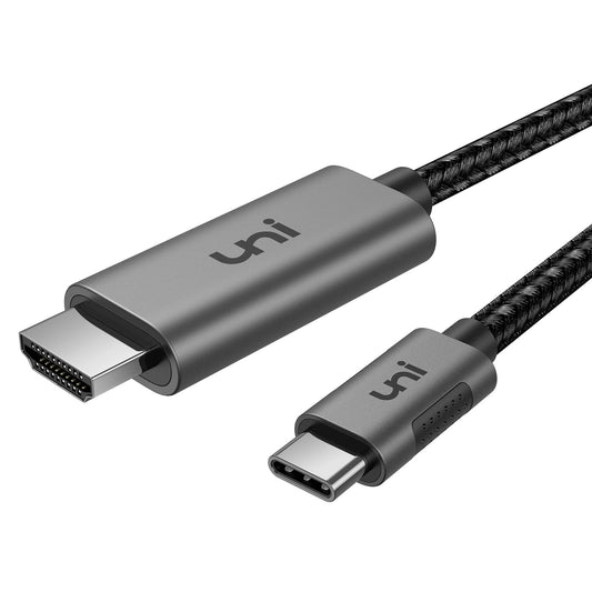 uni USB C to HDMI Cable for Home Office 6ft (4K@60Hz), USB Type C to HDMI Cable, Thunderbolt 4/3 Compatible with iPhone 15 Pro/Max, MacBook Pro/Air 2023, iPad Pro, Surface Book 2, Galaxy S24
