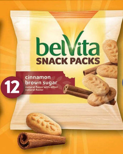 BelVita Breakfast Biscuits Variety Packs | 3 Natural Flavors - 12 Chocolate belVita Snack Packs, 12 Cinnamon Brown Snack Packs, and 12 Blueberry Snack Packs | Sameday Shippers Offers Free SameDay Shippers Branded Bag Clip