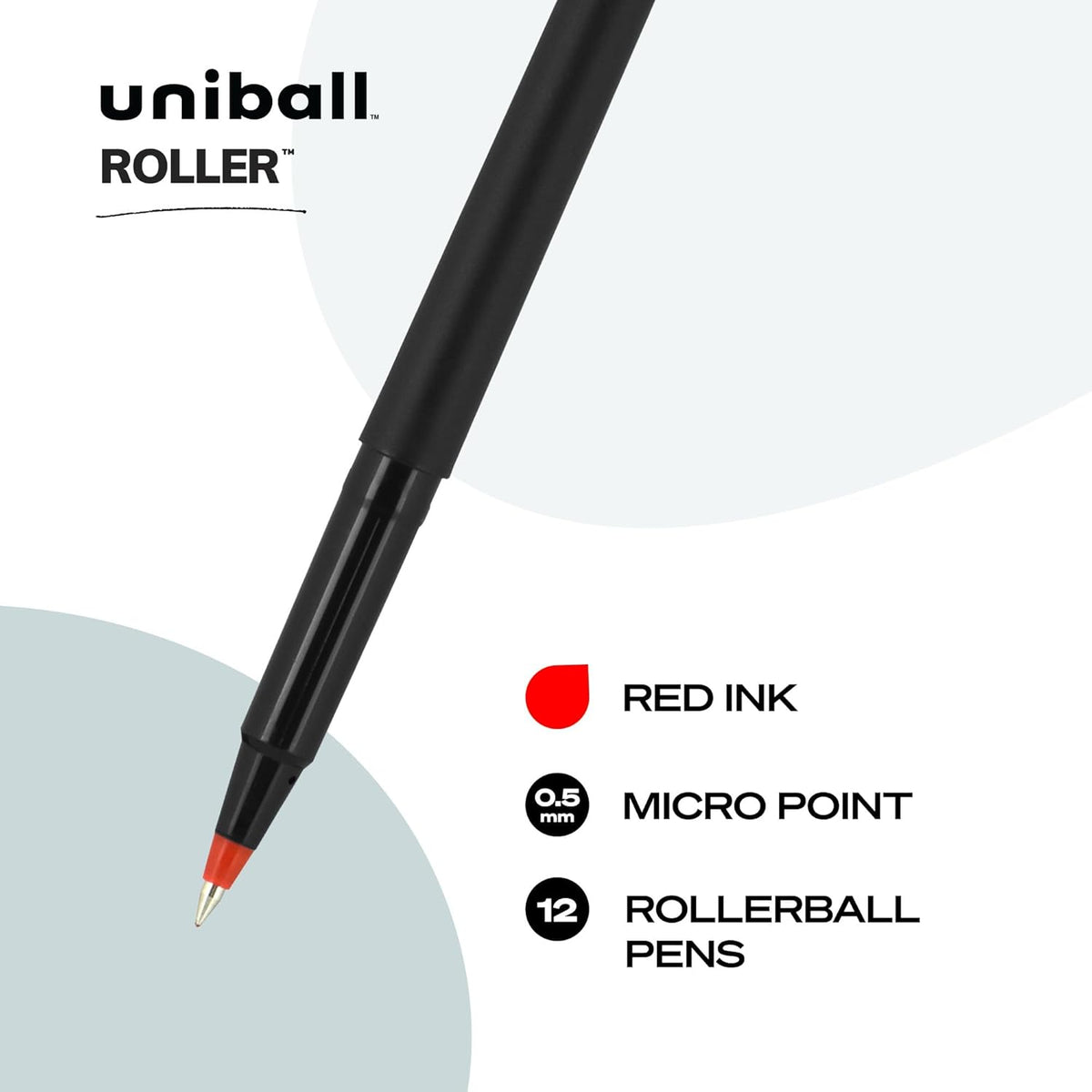 uniball Roller Rollerball Pens, Micro Point (0.5mm), Red