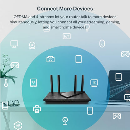 TP-Link Dual-Band AX3000 Wi-Fi 6 Router Archer AX55 | Wireless Gigabit Internet Router for Home,EasyMesh Compatible-| VPN Clients & Server-| HomeShield,OFDMA,MU-MIMO- USB 3.0-(Pack of 10)