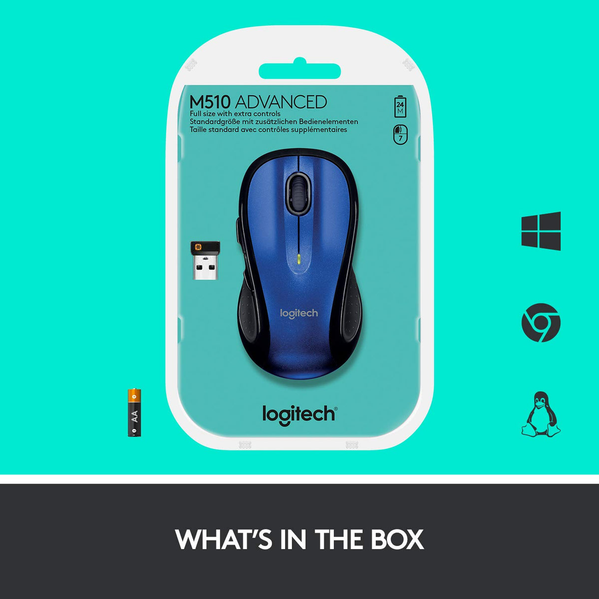 Logitech M510 Wireless Mouse, Black