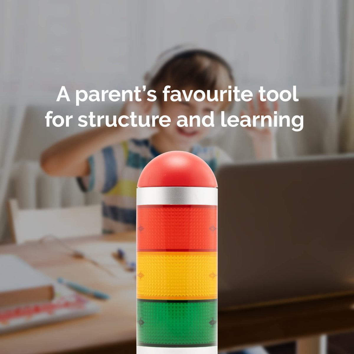 KADAMS Visual Timer for Kids with Audio Pre-Alarm - Traffic Light Alarm for Kids Toddler Teachers Classroom Home Time Management Tool 24hr Countdown Pause Memory Function