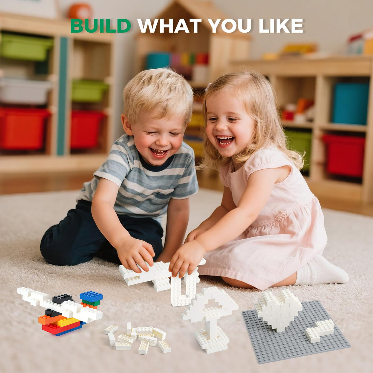 HUIZDQ 1500 Pieces Building Bricks, Classic Bulk Small Blocks, Classic Bricks Set Basic Building Blocks Compatible with All Major Brands