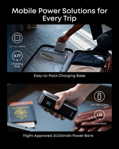 Anker Prime Power Bank, 20,100mAh 3-Port Portable Charger with 220W Max Output, Two-Way Charging, TSA-Approved, App Control, for MacBook, iPhone 17/16 Series, and More (Base Not Included)